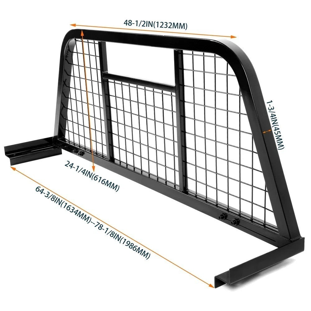 HECASA For Chevrolet full-size pickup truck Headache Rack Extendable Steel Back