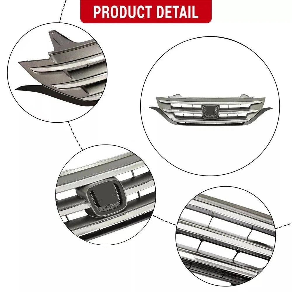 Fits 2012 2013 2014 Honda CRV CR-V Front Bumper Hood Upper Grille w/Chrome Trim