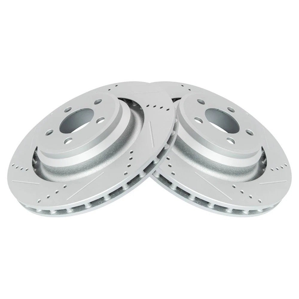 Rear Posi Ceramic Brake Pad & Performance Drilled Slotted Coated Rotor Kit