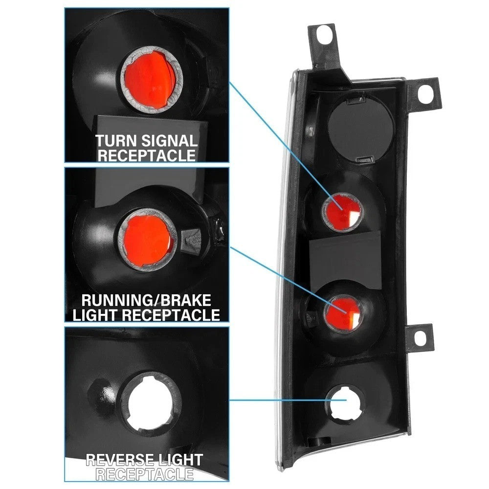 HECASA For GMC Savana/Chevrolet Express 1500 2500 3500 96-02 Tail Lights Lamps
