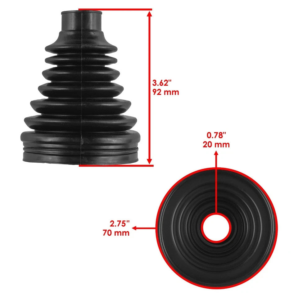 2 Rear Axle Inner Outer CV Boot Kit for Polaris RZR 800 EFI 2008 2009 2010