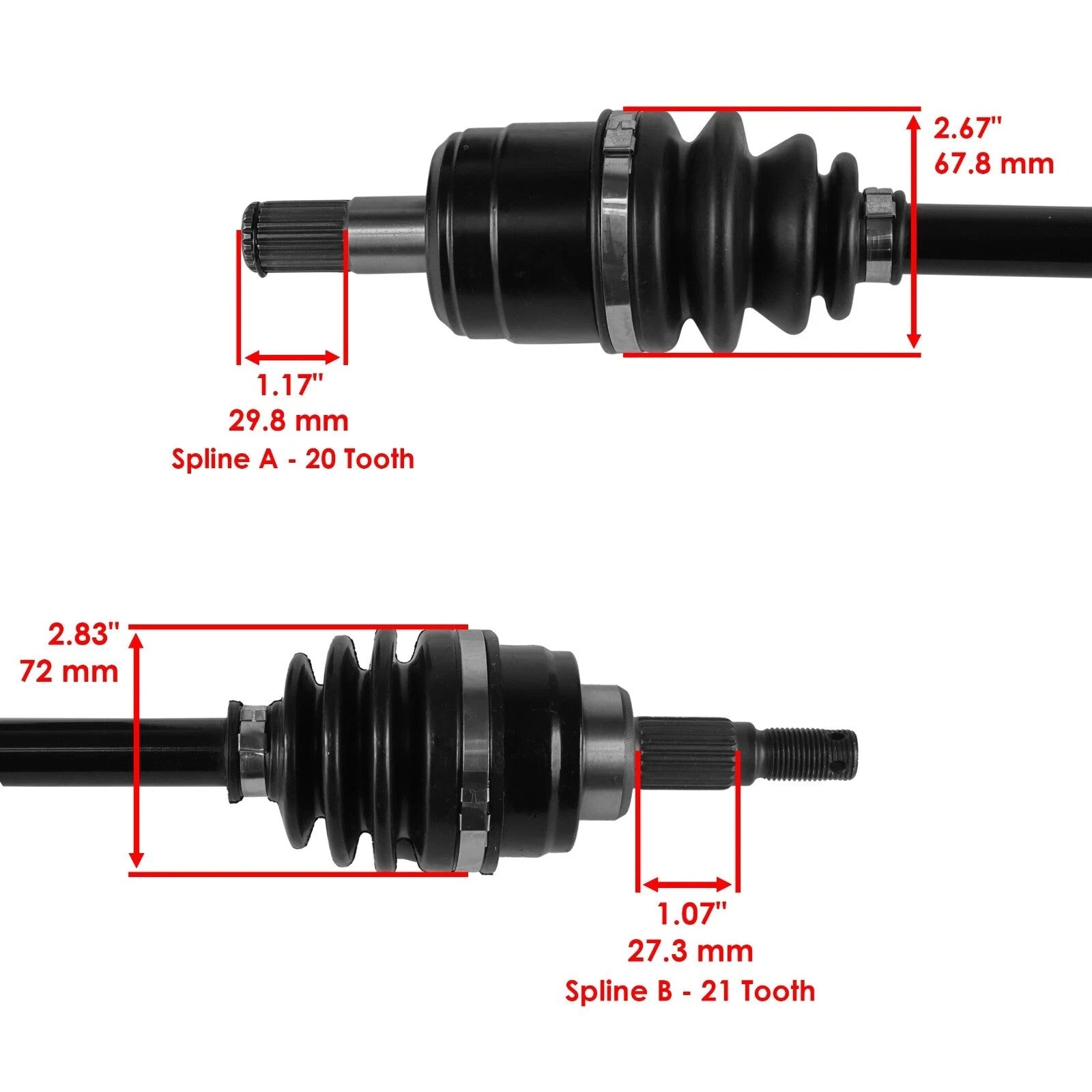 Front Left & Right CV Joint Axle For Honda TRX350FE TRX350FM 2000-2005