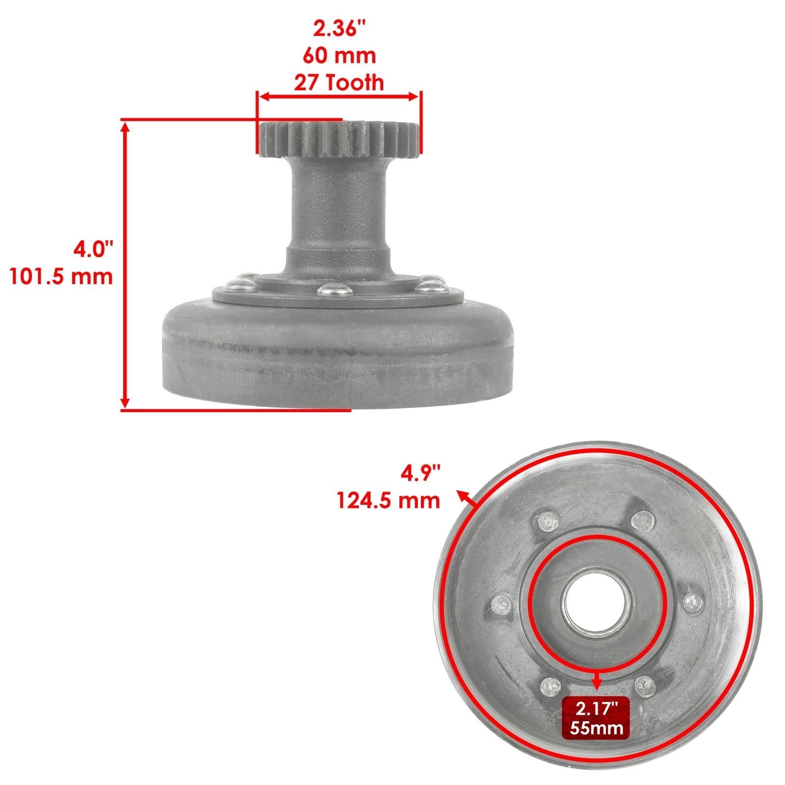 Front Clutch Centrifugal Drum Housing fits Kawasaki Bayou 300 KLF300B 1988-2004