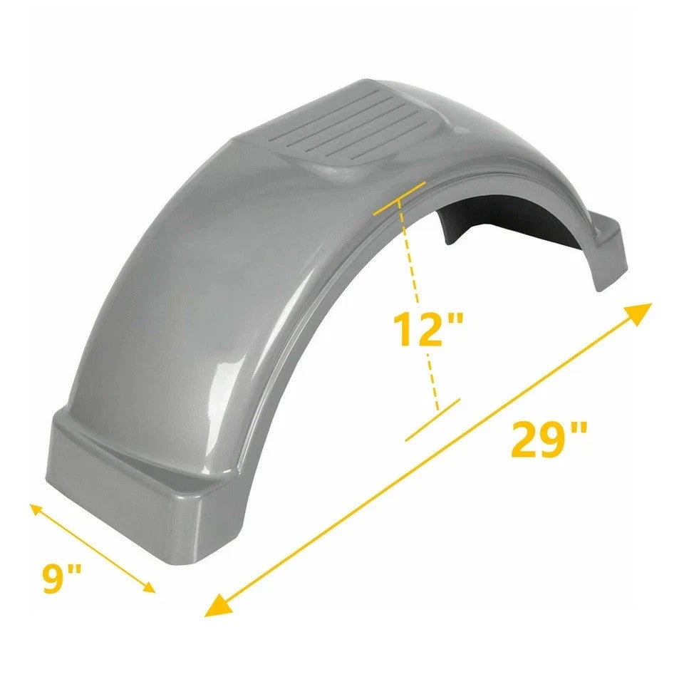 SET OF 2 SINGLE AXLE TRAILER FENDERS FOR 13" WHEELS TIRES TOP STEP SKIRT BOAT