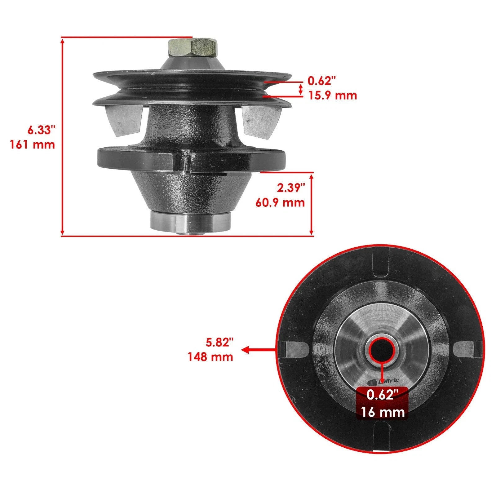 Caltric AM120965 AM107706 Mower Deck Spindle Housing for John Deere