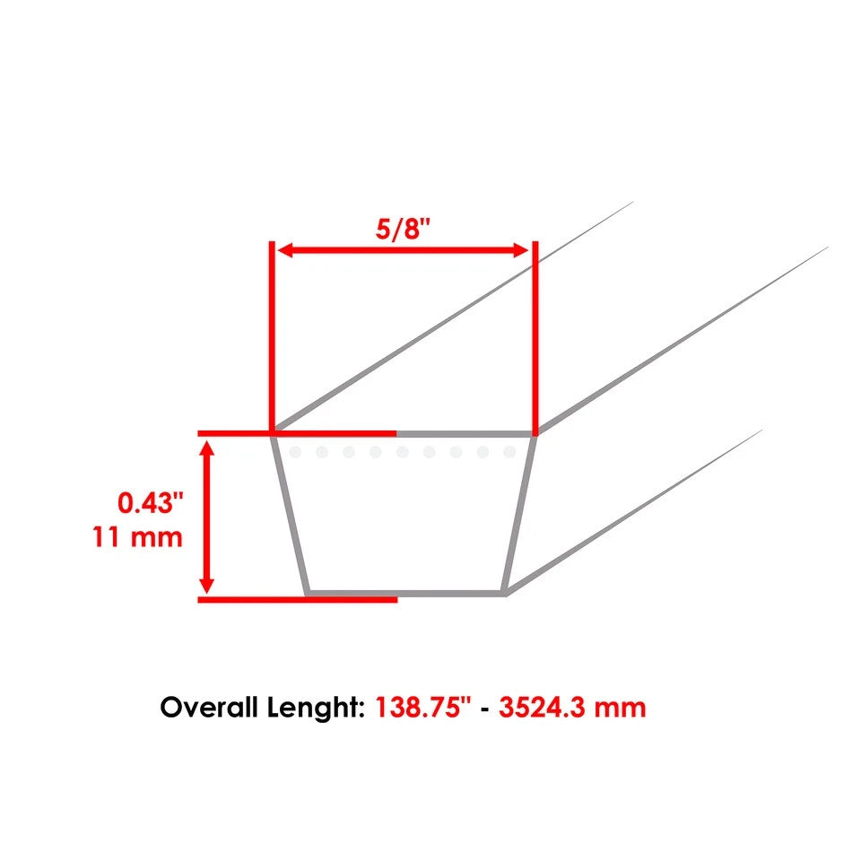 Caltric 593773401 532197242 581695901 197242 Deck Aramid Belt for Husqvarna 48"