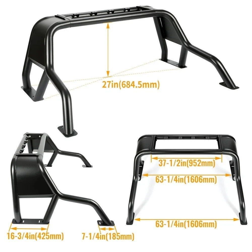 For F-150 F150 Silverado Sierra Tundra Ram 2004-2025 Truck Bed Roll Bar Rack