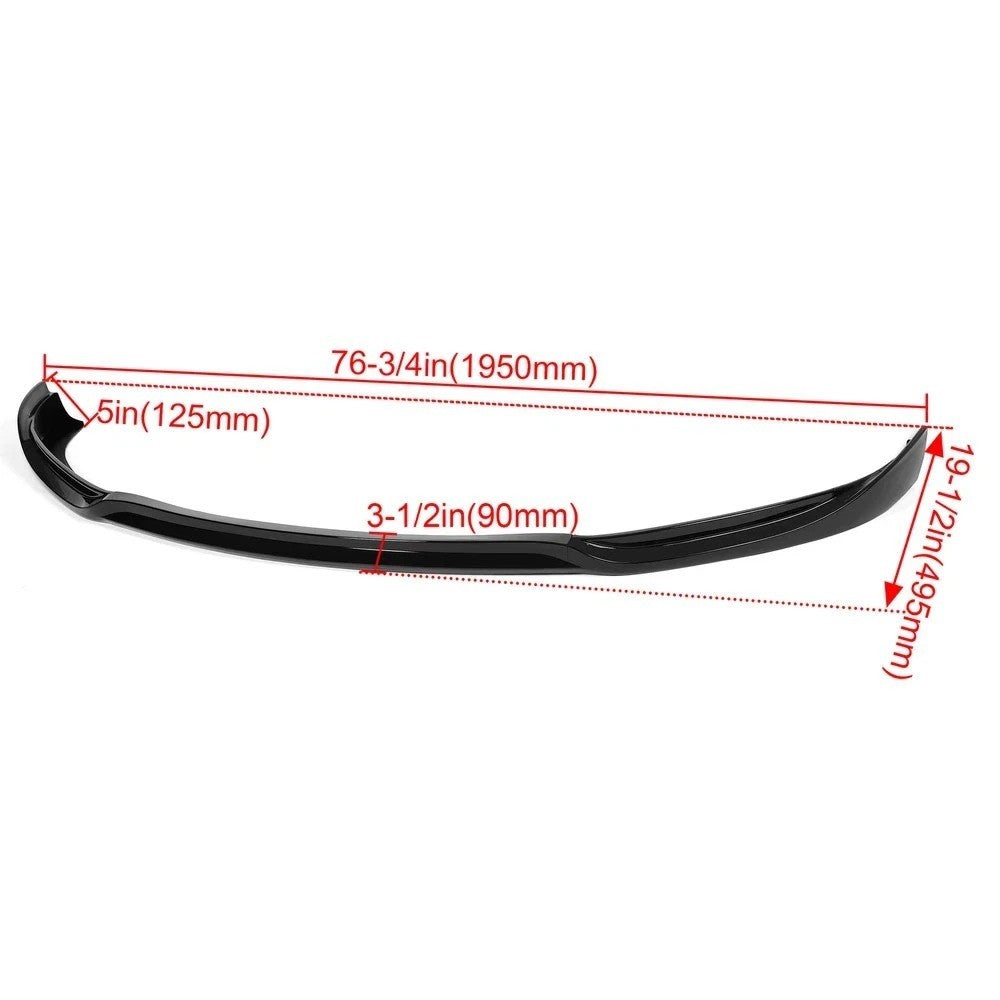 Fits 12-16 2017 Tesla S Glossy Black Front Bumper Body Kits Lip Spoiler Splitter