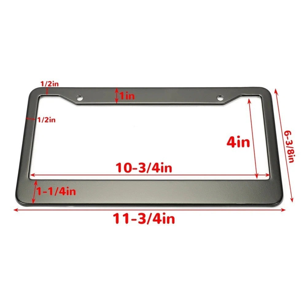 2PCS Stainless Steel Universal Black License Plate Frame Tag Cover Screw Caps