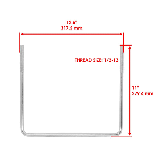 Caltric M157573 M154140 M155218 Draft Rectangular Shape U-Bolt For John Deere