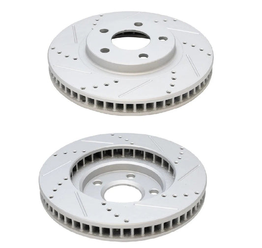 Brake Rotor & Ceramic Pad Front Drilled Slotted Set for Pontiac Chevy