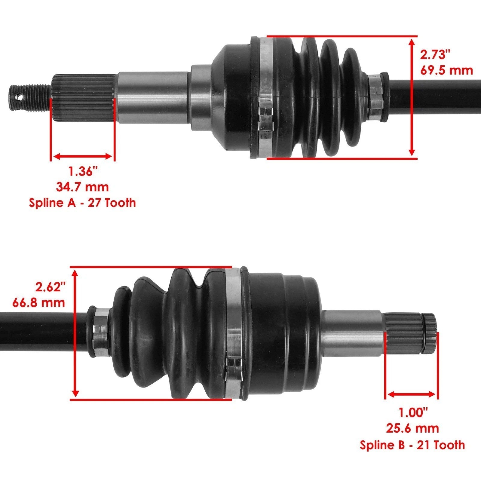 Front Left & Right CV Joint Axles For Yamaha Kodiak 400 YFM400FA 4x4 2000-2003