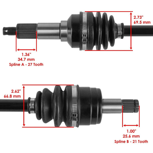 Front Left & Right CV Joint Axles For Yamaha Kodiak 400 YFM400FA 4x4 2000-2003