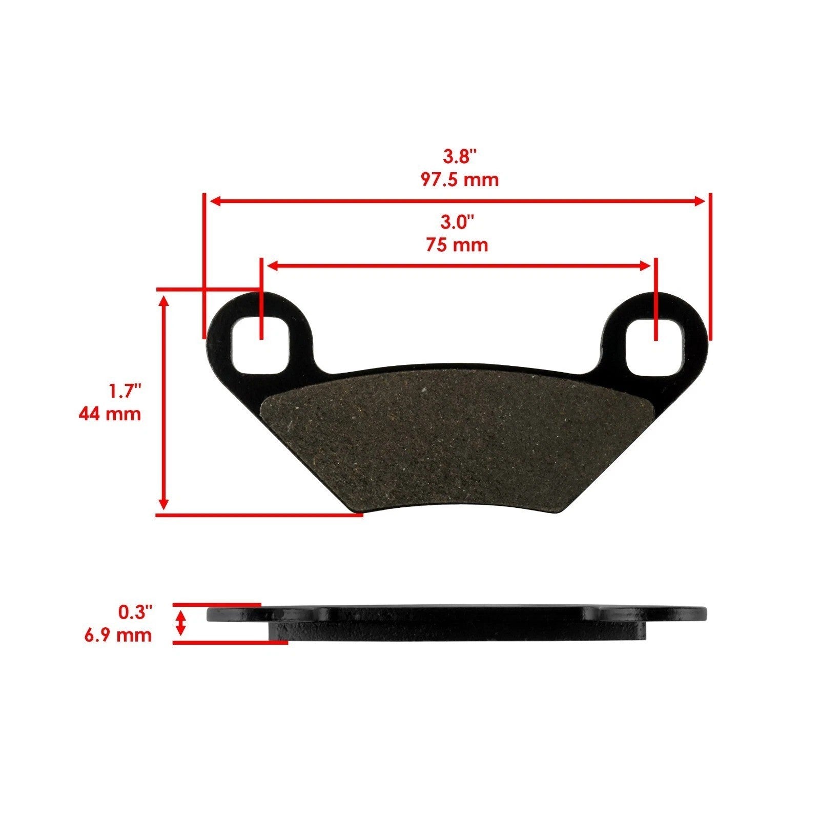 Caltric Front and Rear Brake Pads for Polaris Scrambler XP 1000 EPS 2014-2019