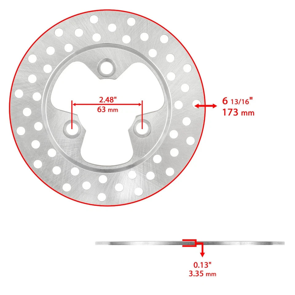 Front Left Right Brake Disc w/ Pad for Honda TRX250EX Sportrax 250 2x4 2001-2008