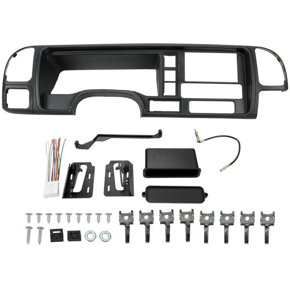 Double DIN Truck Dash bezel Kit For 95-02 GMC Full Size Trucks / SUVs Black