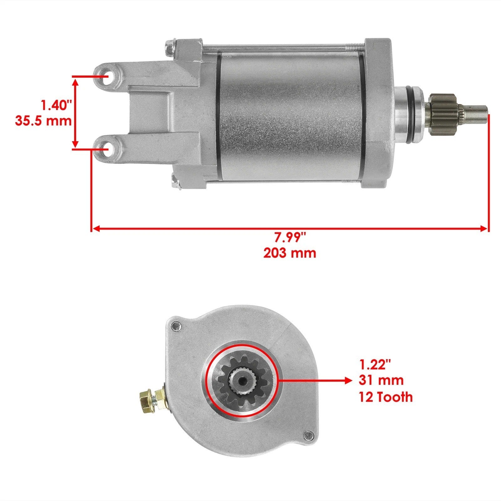 Starter for Yamaha Raptor 660R YFM660R 660 / LE / SE 2001 2002 2003 2004 2005