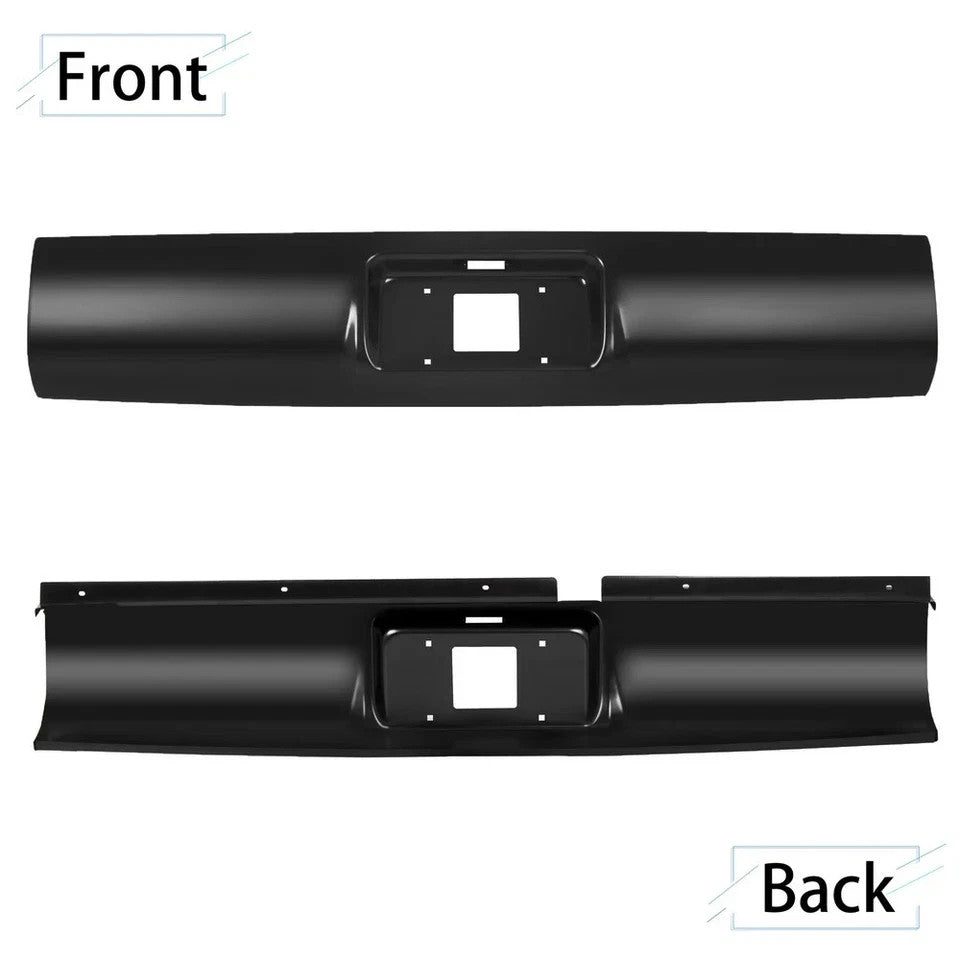 Rear Bumper Roll Pan w/License Plate For 1994-2003 S10 Sonoma GMC Fleetside