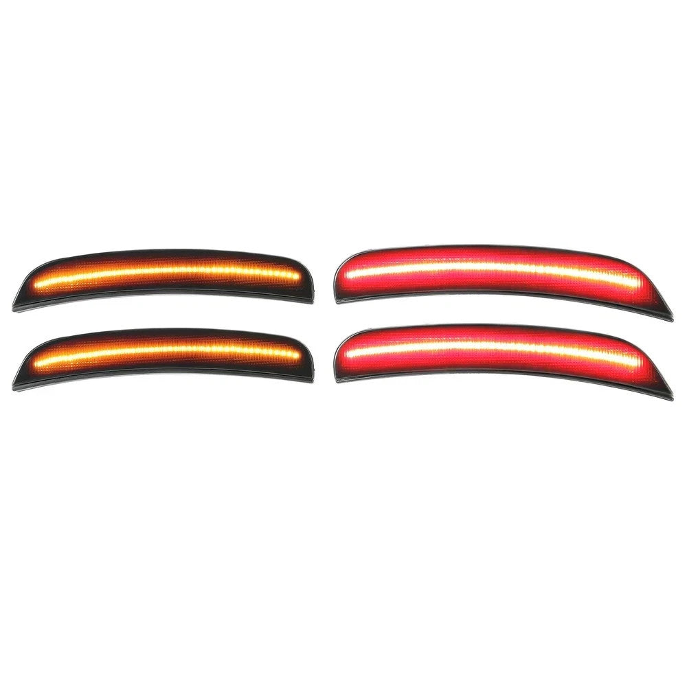 For Dodge Charger 2015-2023 Front Rear Bumper Side Marker Light Lamps Smoked LED