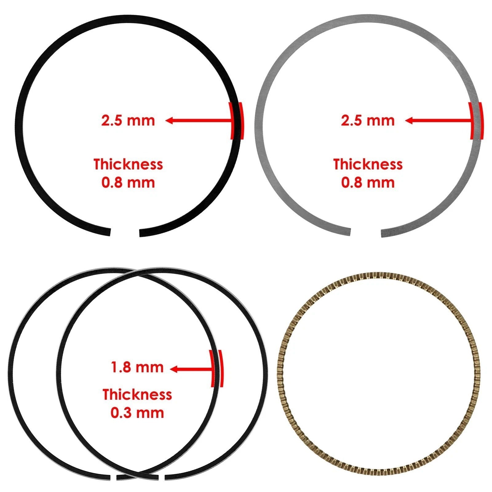 2x Piston Ring Set For Kawasaki Ninja 300 EX300 2013-2017 Motorcycle NEW