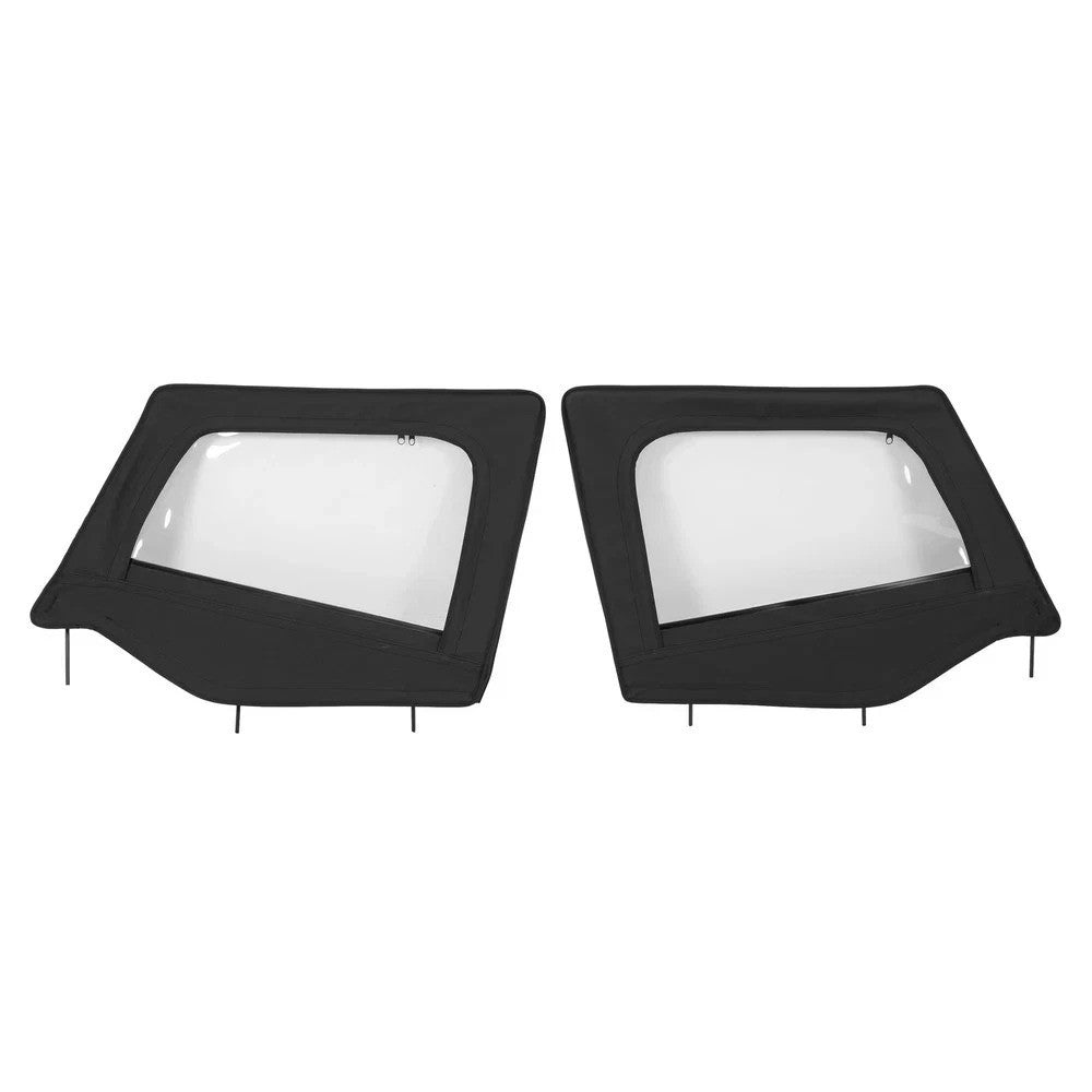 For Jeep Wrangler YJ 87-95 Black Soft Top Kit W/Tinted Windows & Steel Bracket