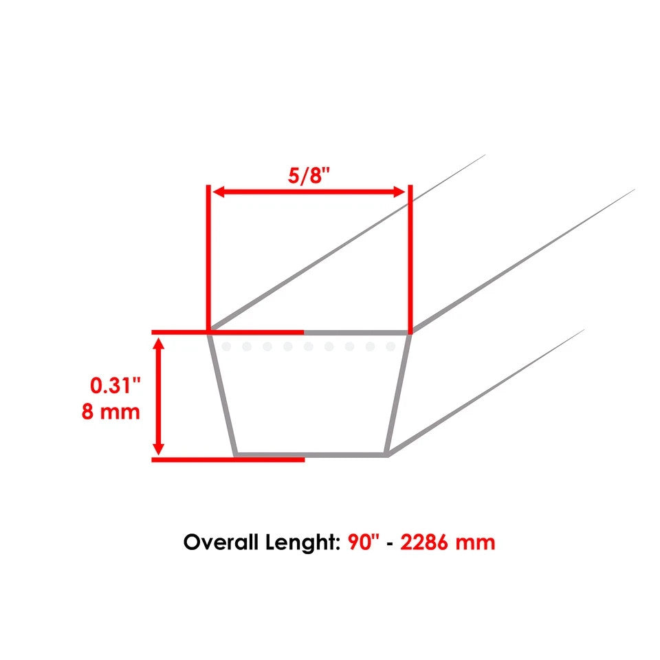 Caltric M82718 M79204 Drive Belt For John Deere 120 140 300 312 314 316 317 318