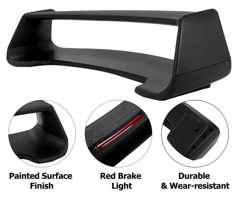 HECASA Trunk Spoiler Wing W/Brake Light For Subaru Impreza WRX STI 2002-2007