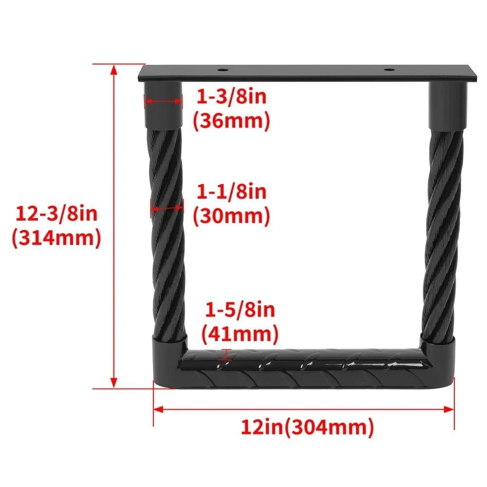 12" x 12" Heavy Duty Truck Bumper Side Step Perforated Cable Type Truck Step Bar