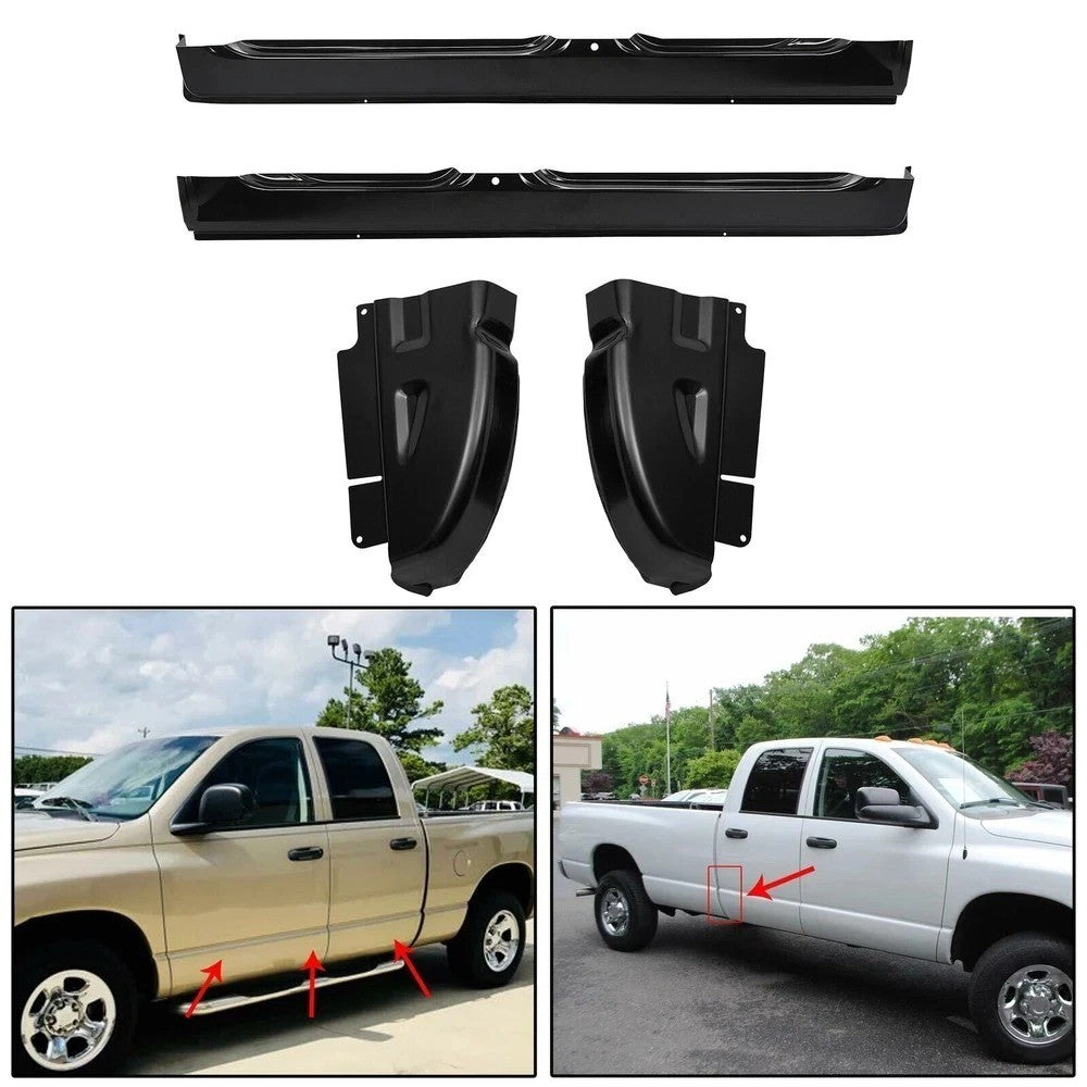 Rocker Panels & Cab Corners For 2002-2008 Dodge Ram Quad Cab 1500 2500 3500 4PCS