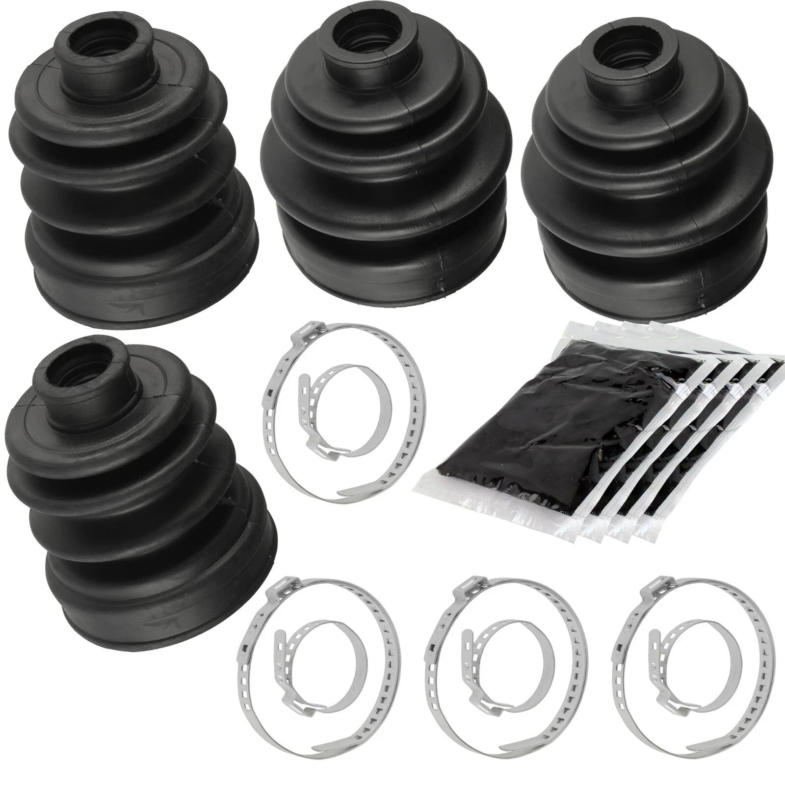 4 Rear Axle Inner Outer CV Boot Kit for Yamaha Rhino 450 YXR450F 4WD 2006-2009
