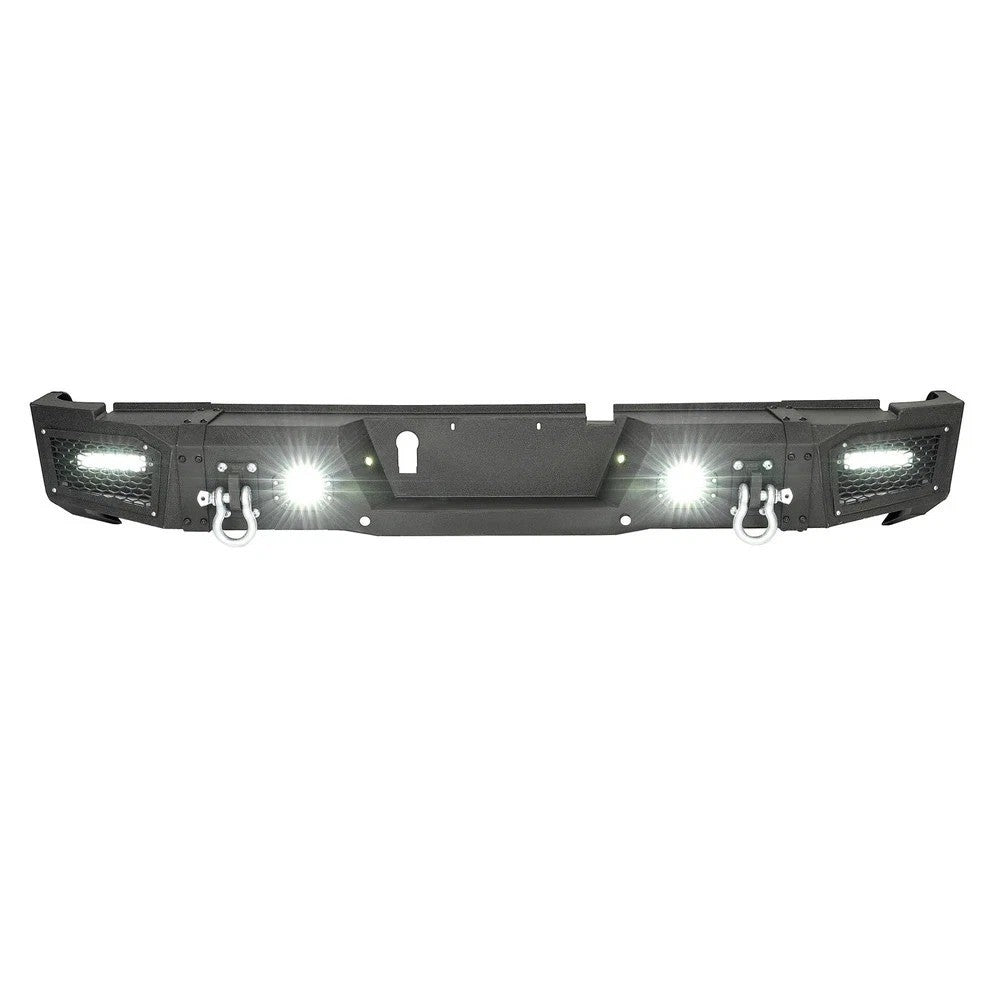 Rear Bumper For Dodge Ram 2500 3500 19-23 With Sensor Holes LED Light Steel