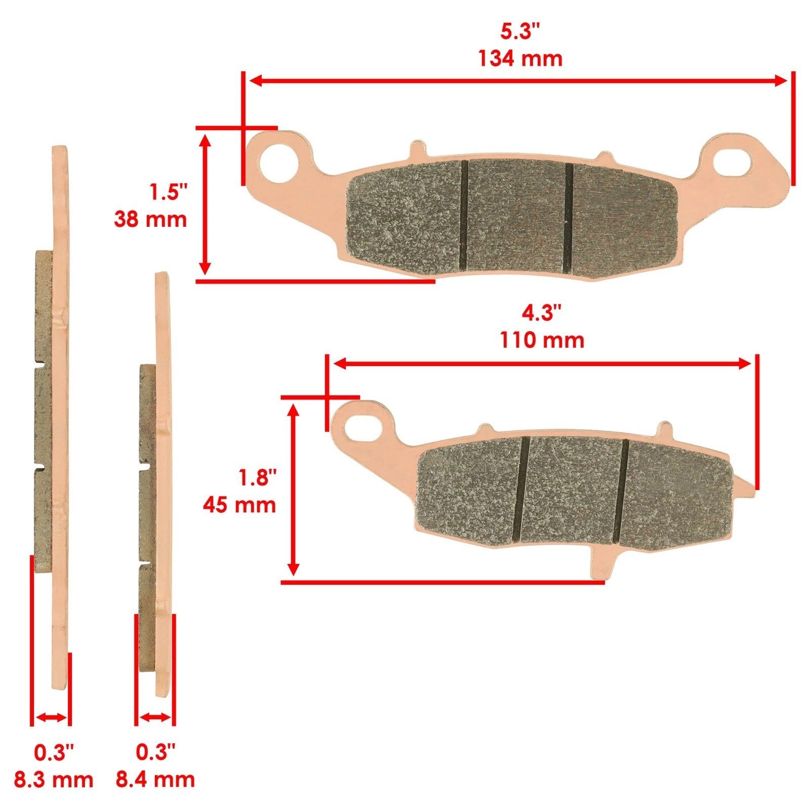 Front And Rear Brake Pads for Kawasaki Ninja 650 EX650 Ex 650 2012-2016