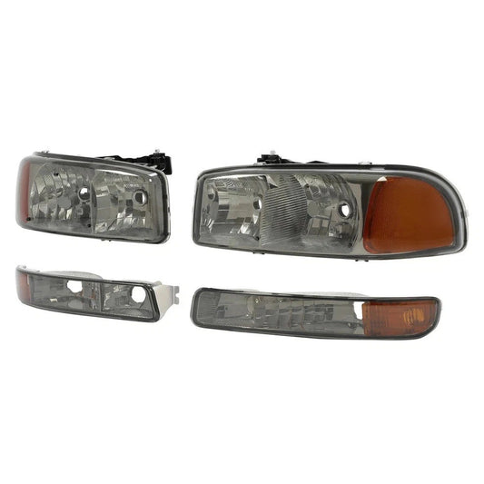 Smoke Headlights & Bumper Lamps For GMC Sierra 1500 2500HD 1999-2007 Yukon 2002