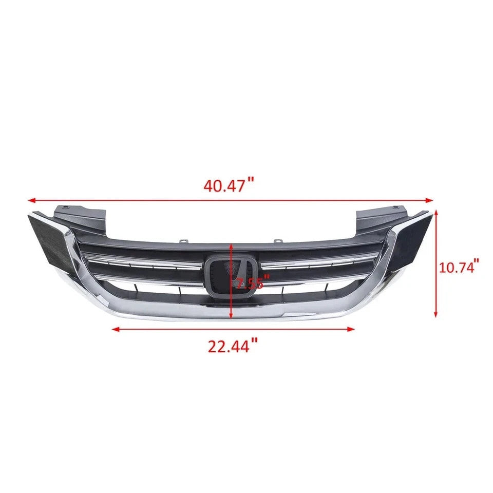 For Honda Accord 2013-2015 Chrome Front Upper Bumper Radiator Grille #HO1200214