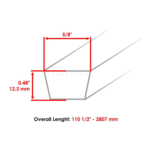PTO Drive Belt for Cub Cadet 301 2160 2165 2185 2186 2206 190-301-100  754-3068