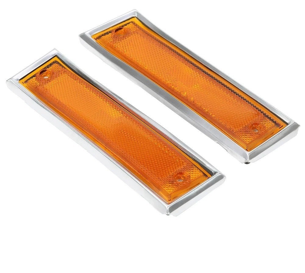 HECASA For 81-91 Chevy GMC C/K 10 Front Bumper Side Marker Lights Fender Lamps