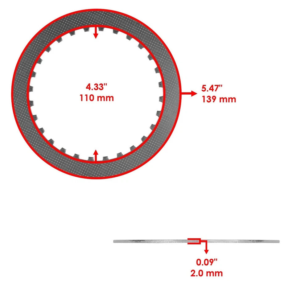 Clutch Friction and Steel Plates Kit for Kawasaki Versys-X 300 KLE300 2017-2023