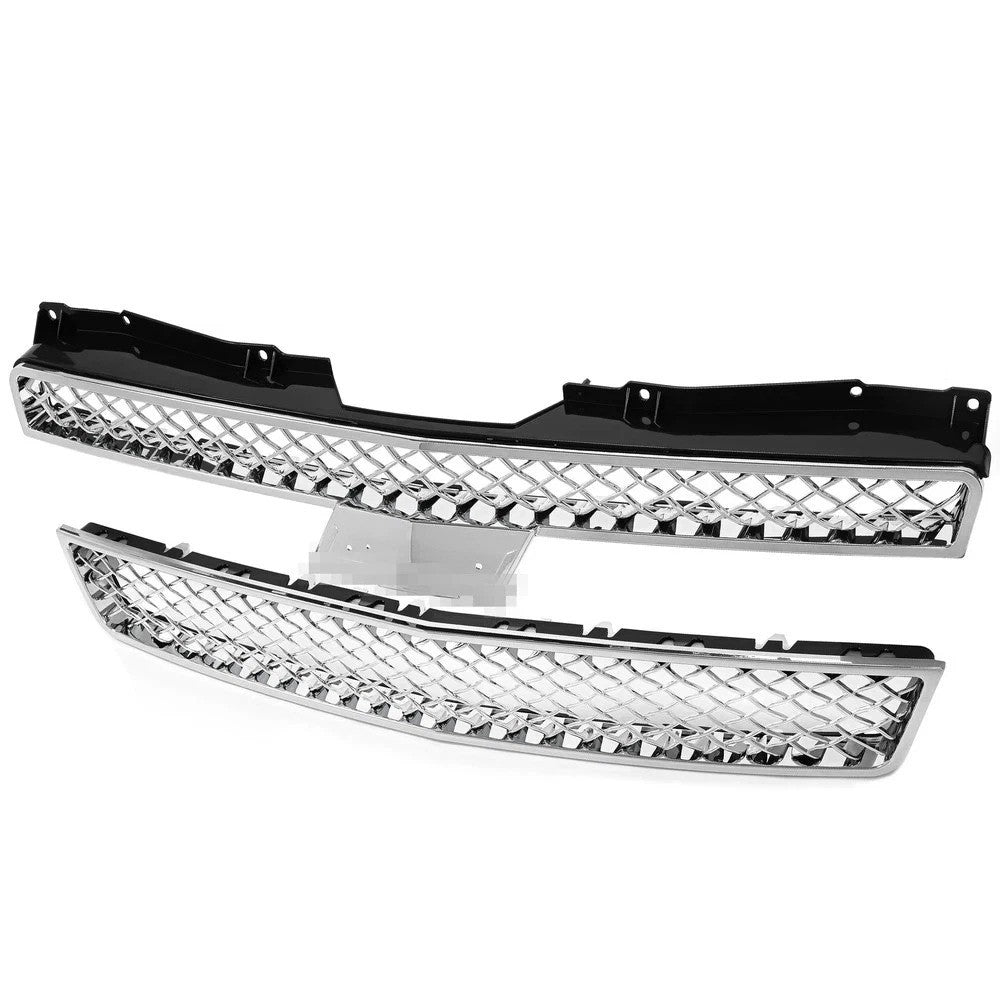 Chrome Grille For Chevy Tahoe/Suburban LTZ 1500 2500 2007-2013 14 Upper Lower