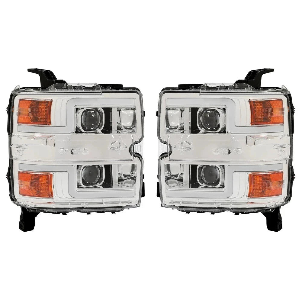 DRL LED Projector Headlights For Chevy Silverado 2500HD 3500HD 2015-19