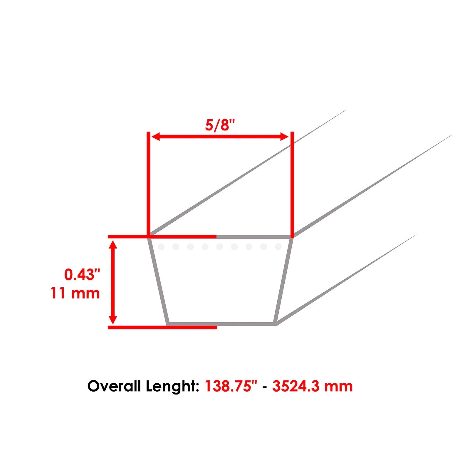 Caltric 593773401 532197242 581695901 197242 Deck Aramid Belt for Husqvarna 48"