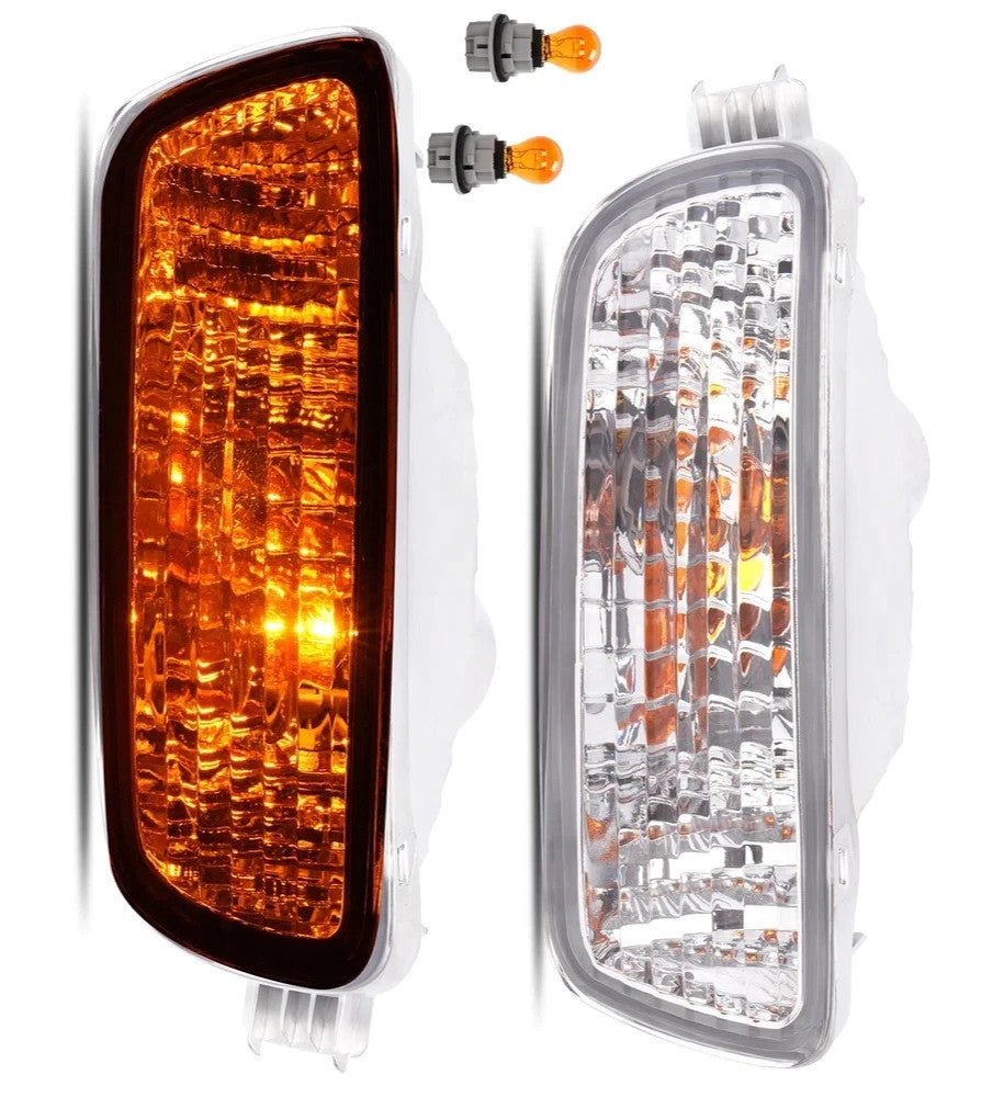 HECASA Left+Right Side Front Bumper Turn Signal Lights For Toyota Tacoma 01-04