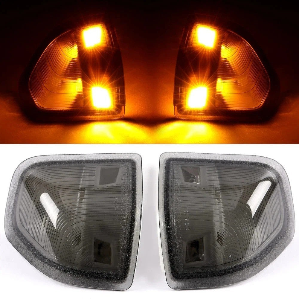 For Dodge Ram 1500 2500 3500 etc Smoked Amber LED Side Mirror Turn Signal Lights