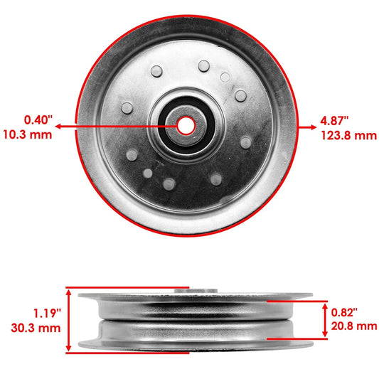 Caltric 539976688 596739801 Flat Idler Pulley For Husqvarna ZeroTurn Lawn Mowers
