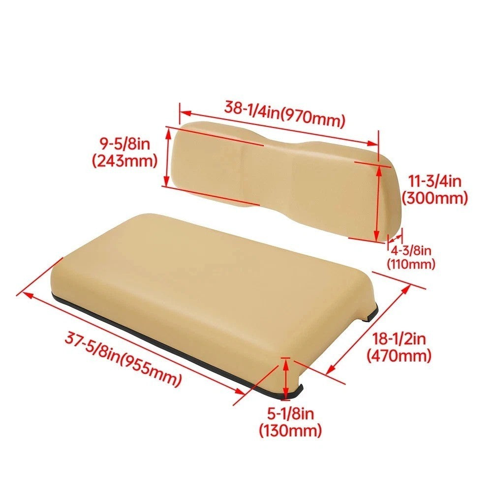 Front Seat Bottom Cushion& Backrest Assembly For Club Car DS 01-12 Golf Cart Tan