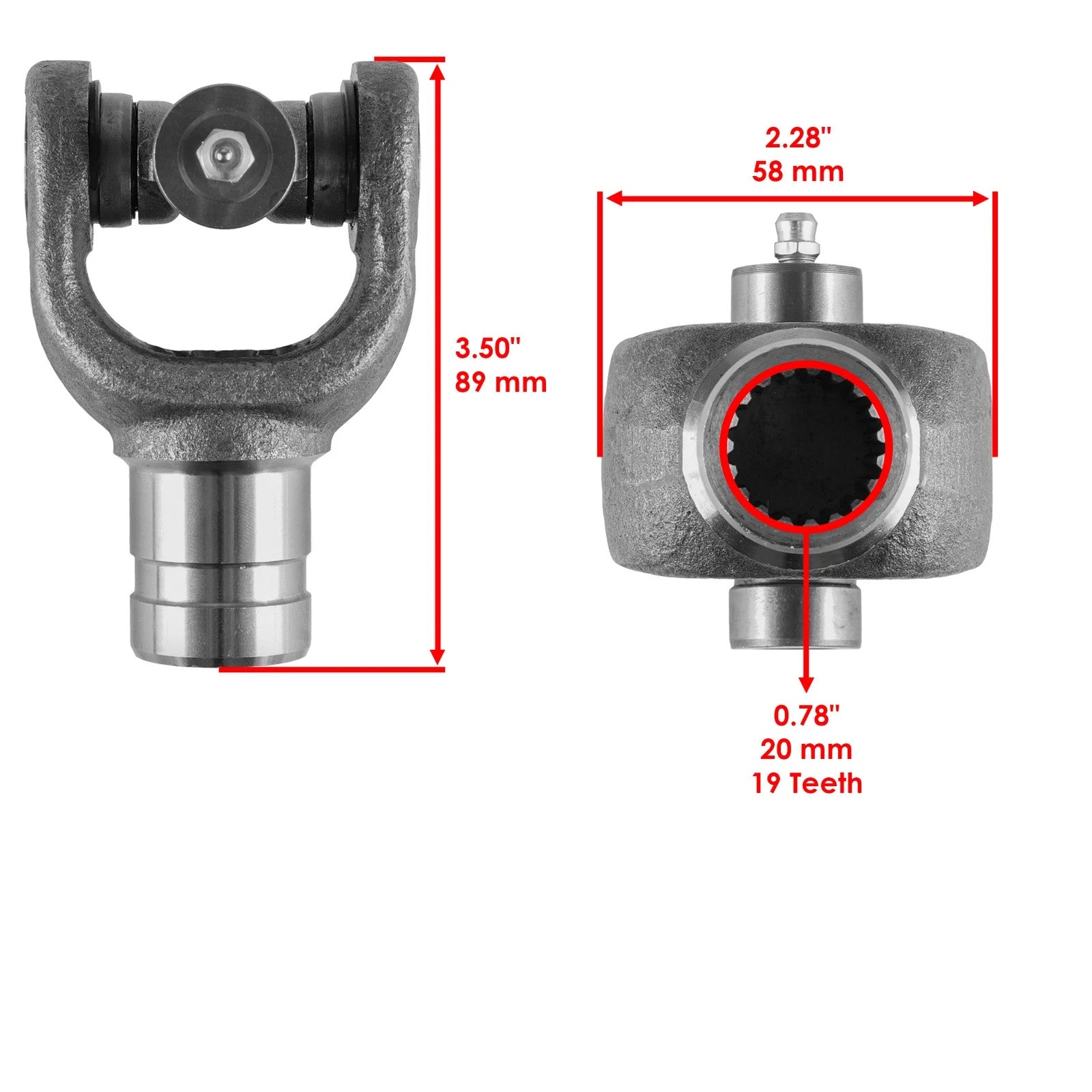 Front Drive Shaft Yoke W/U-Joint For Yamaha Rhino 700 Fi YXR700F 2008-2013