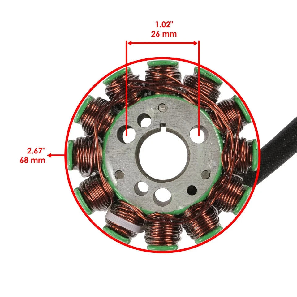 Caltric Charging Coil Stator & Flywheel with Gasket for Yamaha YZF R1 2004-2008