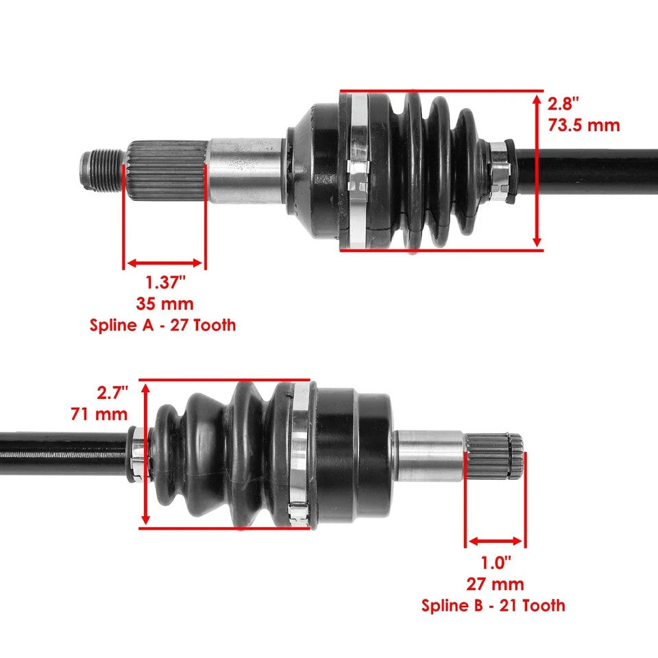 Front Left and Right CV Joint Axles for Yamaha Grizzly 660 YFM660F 4X4 2003-2008