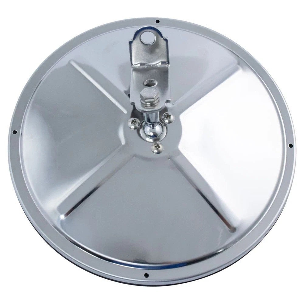 8.5" Round Convex Mirror Pair Stainless Steel Center Stud w/ Mounting Bracket