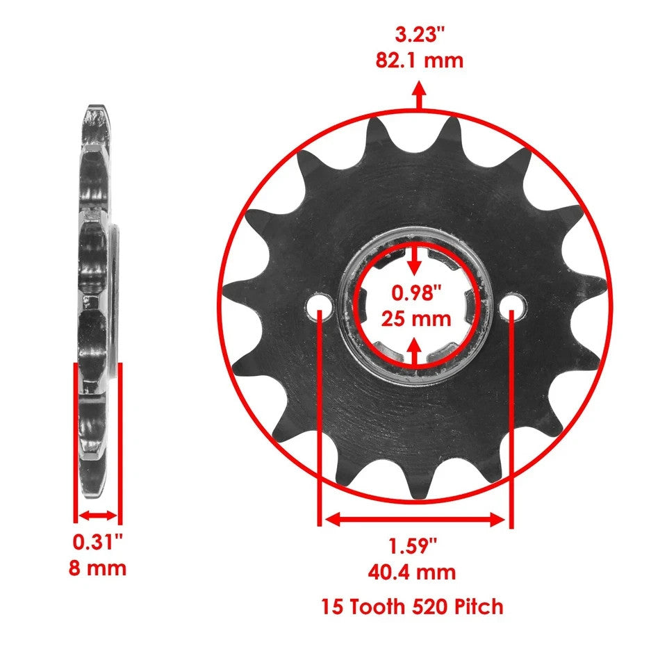 Red O-Ring Drive Chain & Sprockets Kit for Yamaha XT600 1984-1989