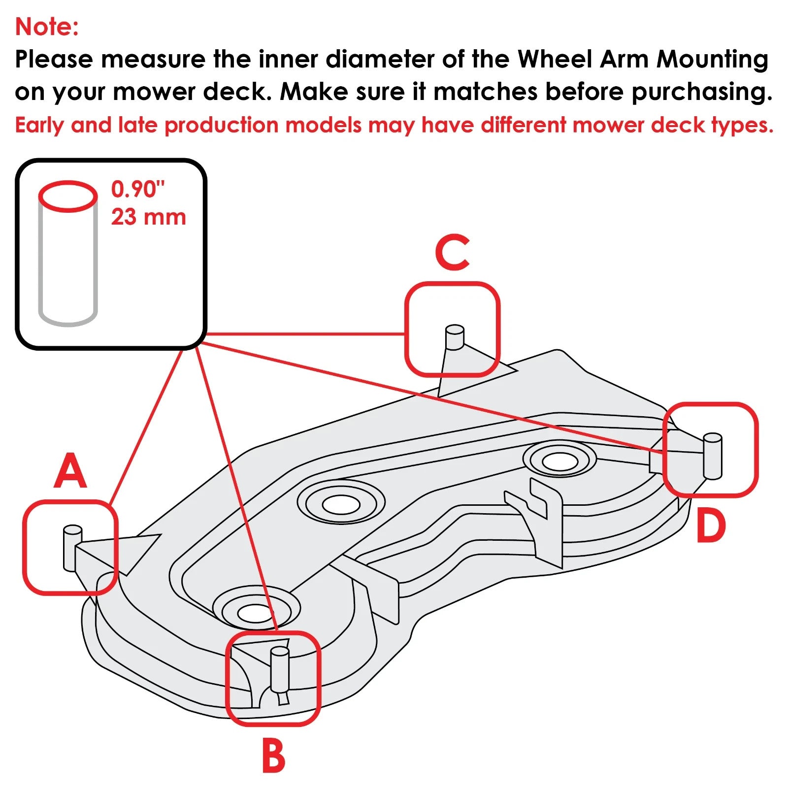 Deck Wheel w/Arm for John Deere GX255 GX335 GX345 GX355 FH601V 54" Front Right